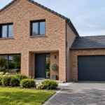 Extension de garage accolé à la maison : ce qu'il faut savoir avant de construire Maison contemporaine en brique avec garage accolé et entrée de garage, architecture typique du Nord de la France.