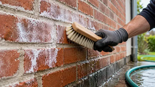 nettoyage efflorescences mur brique